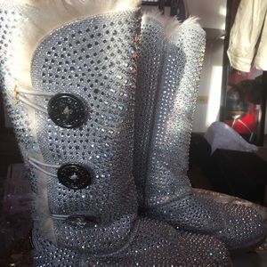 Shiekh Silver, fur lined boots SZ 7 Super Cute!!!